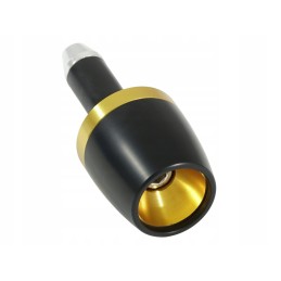 22 mm black and gold CNC handlebar ends