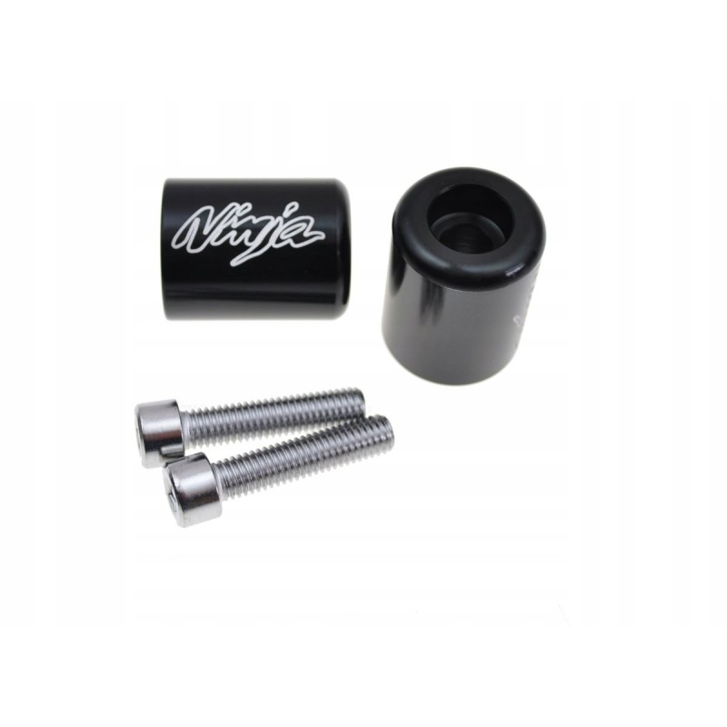 Black ninja zx logo handlebar ends