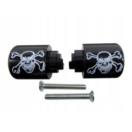 Black skull handlebar ends for Honda