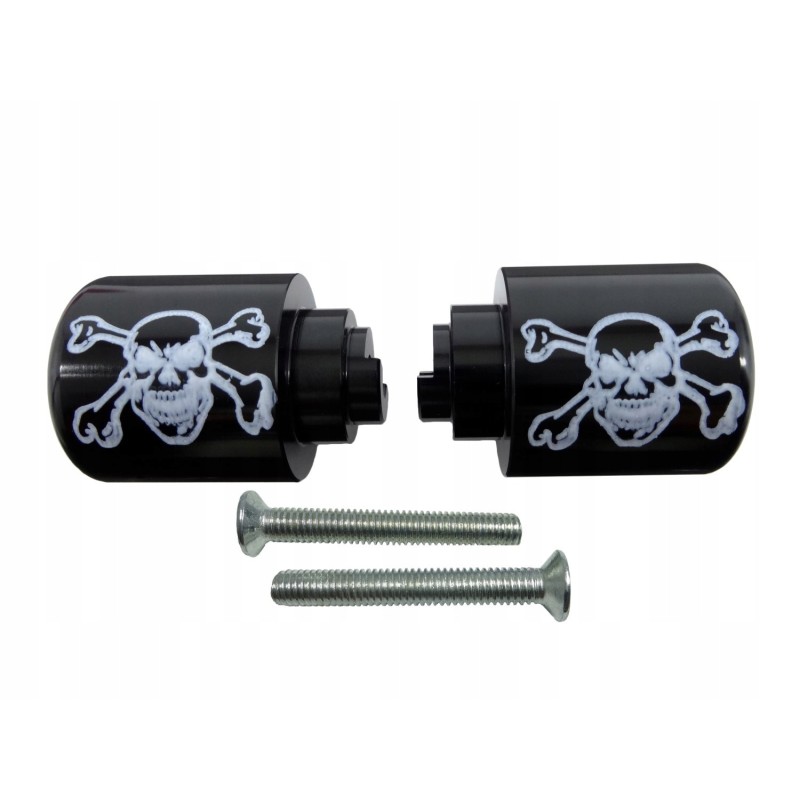 Black skull handlebar ends for Honda