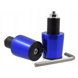 Blue aluminum handlebar weight ends
