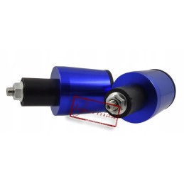 Blue aluminum handlebar weight ends