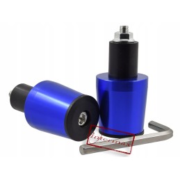 Blue aluminum handlebar weight ends