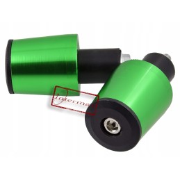 Green aluminum handlebar weight ends