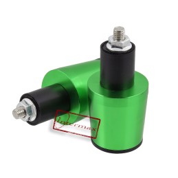 Green aluminum handlebar weight ends