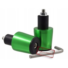 Green aluminum handlebar weight ends
