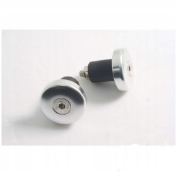 Silver handlebar ends, 17mm, 42g, pair