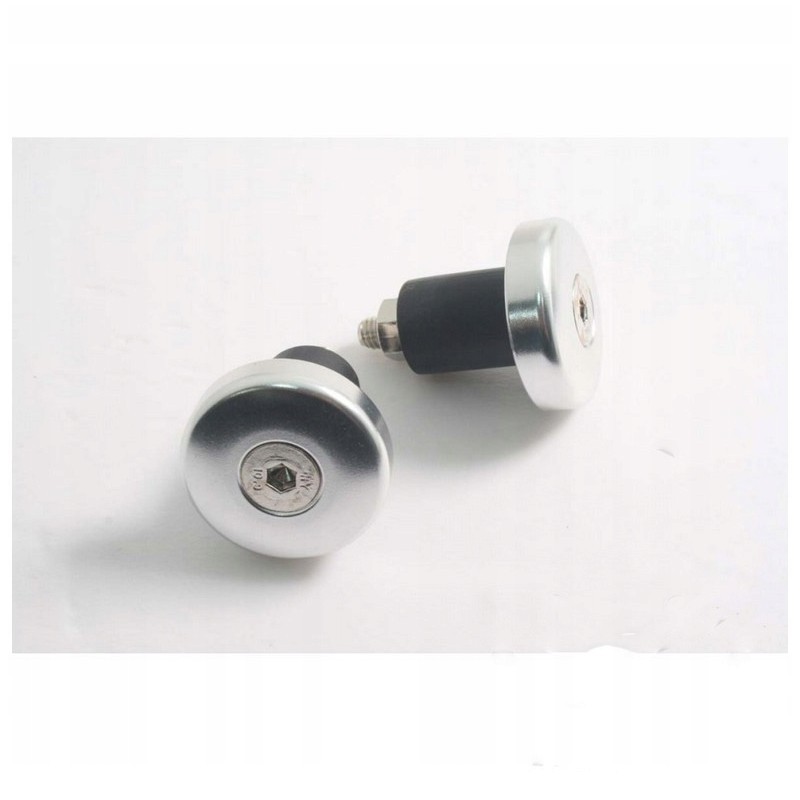 Silver handlebar ends, 17mm, 42g, pair