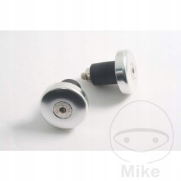Silver handlebar ends, 17mm, 42g, pair