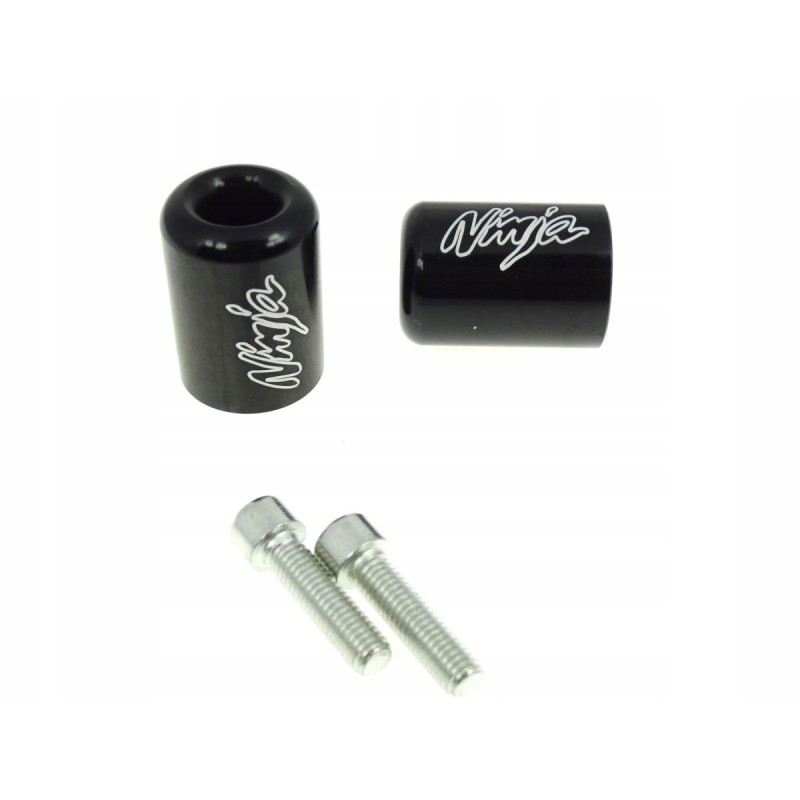Handlebar ends black ninja logo 13227