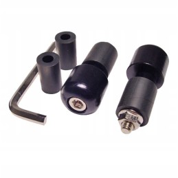 Handlebar ends, black weights, 17-13mm, pair