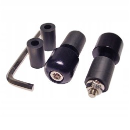 Handlebar ends, black weights, 17-13mm, pair