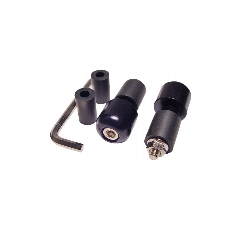 Handlebar ends, black weights, 17-13mm, pair
