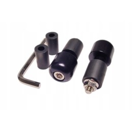 Handlebar ends, black weights, 17-13mm, pair