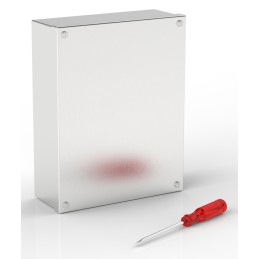 1 pcs - RS PRO 304 Stainless Steel Satin Adaptable Enclosure Box, 280mm x 220mm x 85mm