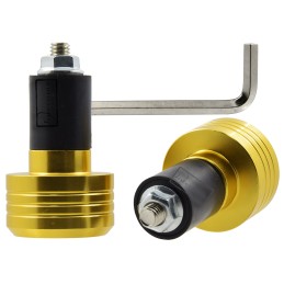 The weight handlebar ends are gold