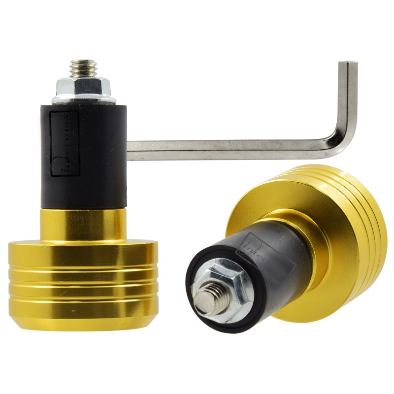 The weight handlebar ends are gold