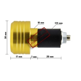 The weight handlebar ends are gold