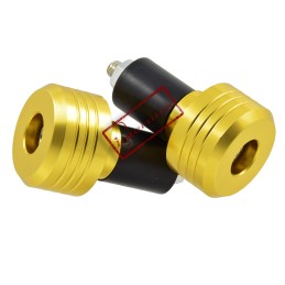 The weight handlebar ends are gold