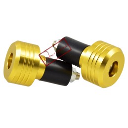 The weight handlebar ends are gold