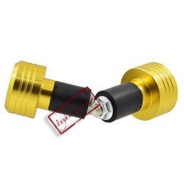 The weight handlebar ends are gold