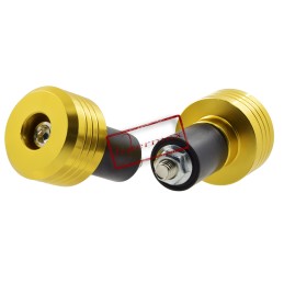 The weight handlebar ends are gold