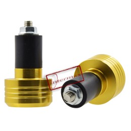 The weight handlebar ends are gold