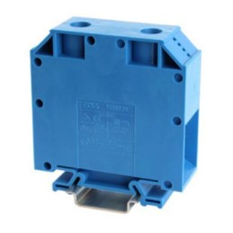 1 Box of 1 - RS PRO Blue Feed Through Terminal Block, 70mm², 1-Level, Cage Clamp Termination