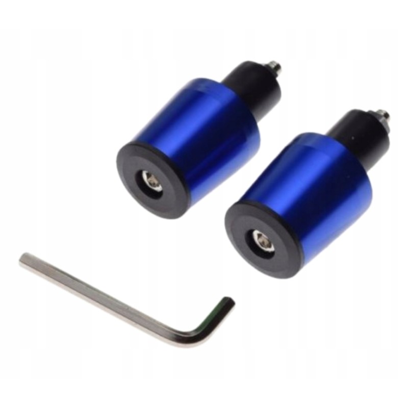 Long blue aluminum handlebar ends