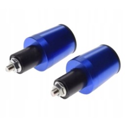 Long blue aluminum handlebar ends