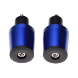 Long blue aluminum handlebar ends