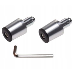 2x long aluminum silver handlebar ends