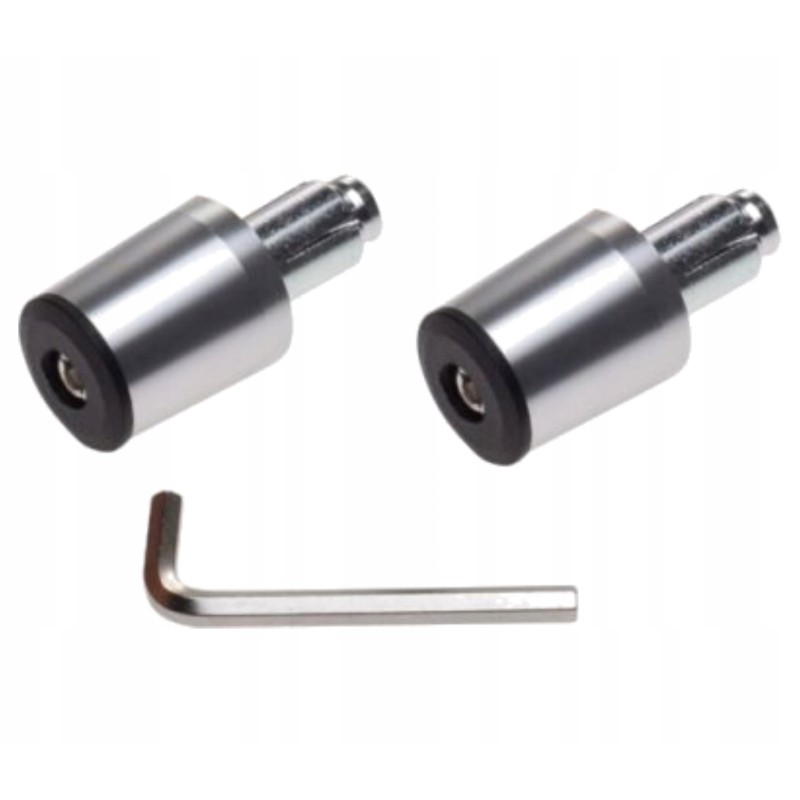 2x long aluminum silver handlebar ends