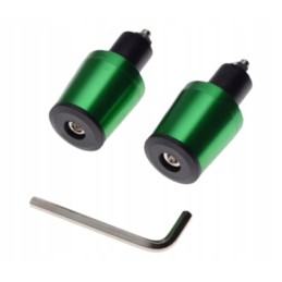2x long green aluminum handlebar ends