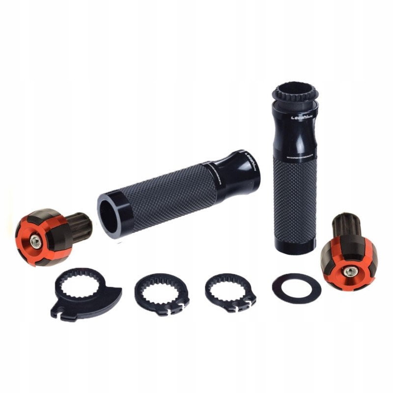 Orange weights, black shifters for KTM Kawasaki