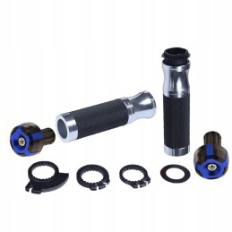 Blue weights, black shifters, 22 mm handlebars