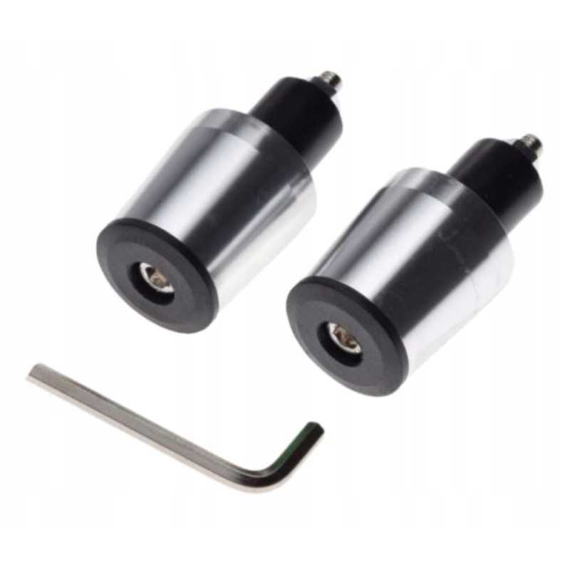 2x long aluminum silver handlebar ends