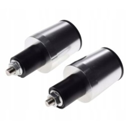 2x long aluminum silver handlebar ends