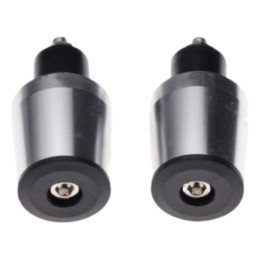 2x long aluminum silver handlebar ends