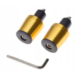 2x long gold aluminum handlebar ends