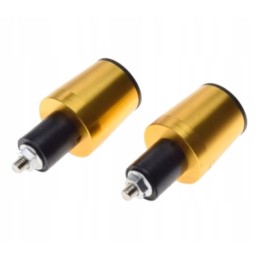 2x long gold aluminum handlebar ends