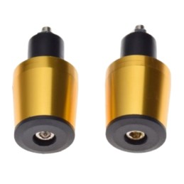 2x long gold aluminum handlebar ends