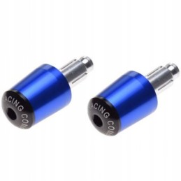 Blue motorcycle handlebar weights