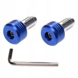 Blue motorcycle handlebar weights