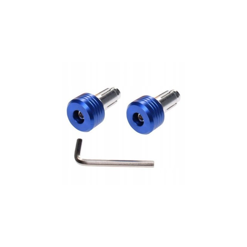 Blue motorcycle handlebar weights