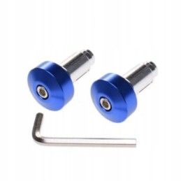 Blue motorcycle handlebar weights