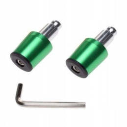 Green motorcycle handlebar weights