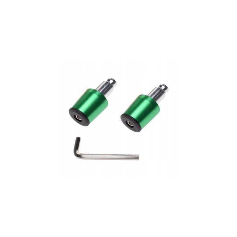 Green motorcycle handlebar weights