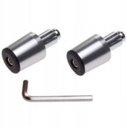 Silver motorcycle handlebar ends