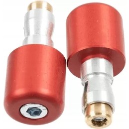 Red aluminum moto handlebar ends